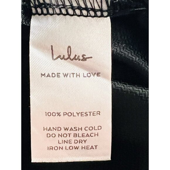 Lulus‎ Women's Dressy Shorts Black Sheen High Waisted Layered Hem Zip Size M - Picture 7 of 12